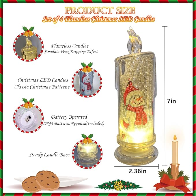 🌲🌲Flameless LED Christmas Candle Lights, 🕯️🕯️Christmas/Halloween/Easter Special Gift🎁🎁