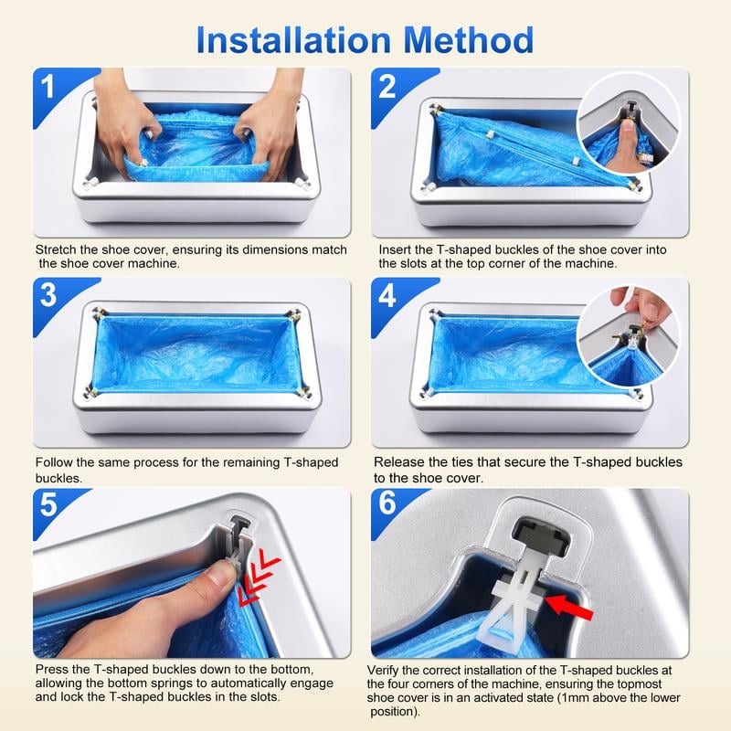 ✨Innovative and Effortless Design✨-Shoe Covers Dispenser with 100pcs Shoe Cover