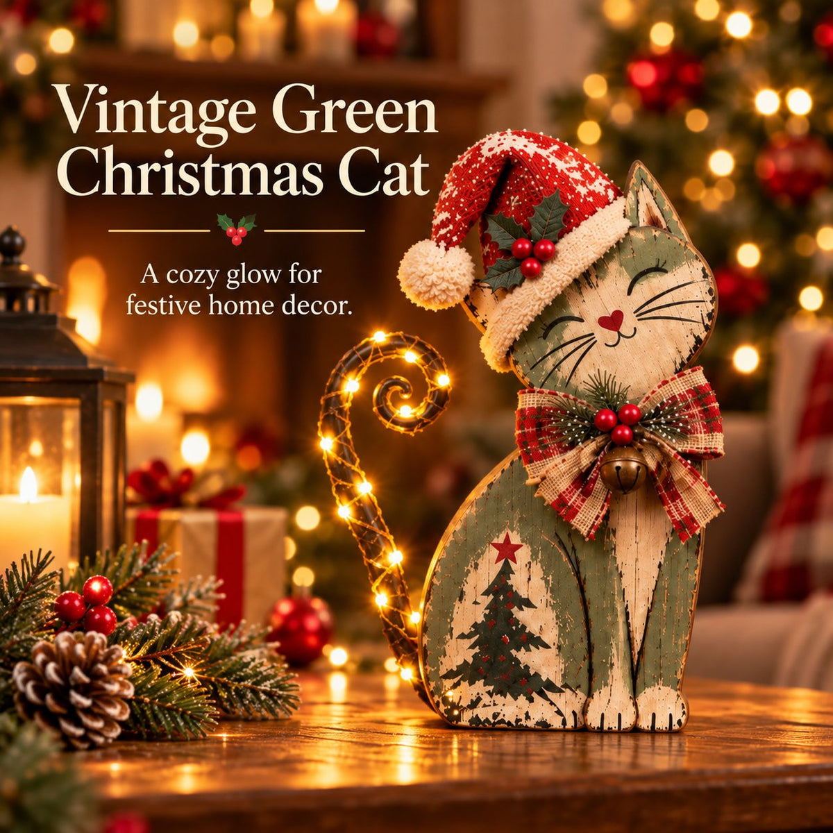🎄 Vintage Christmas Cards with LED Lighting – 3 Designs | Warm White Light and Remote Control