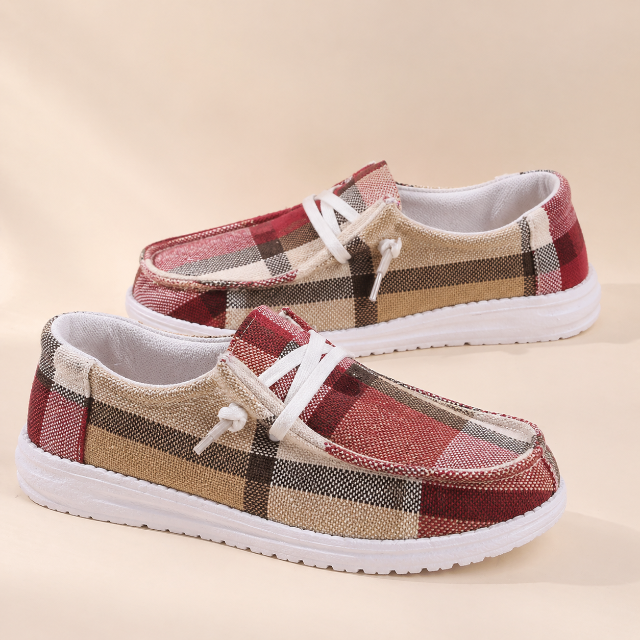 Round-toe lace-up casual shoes