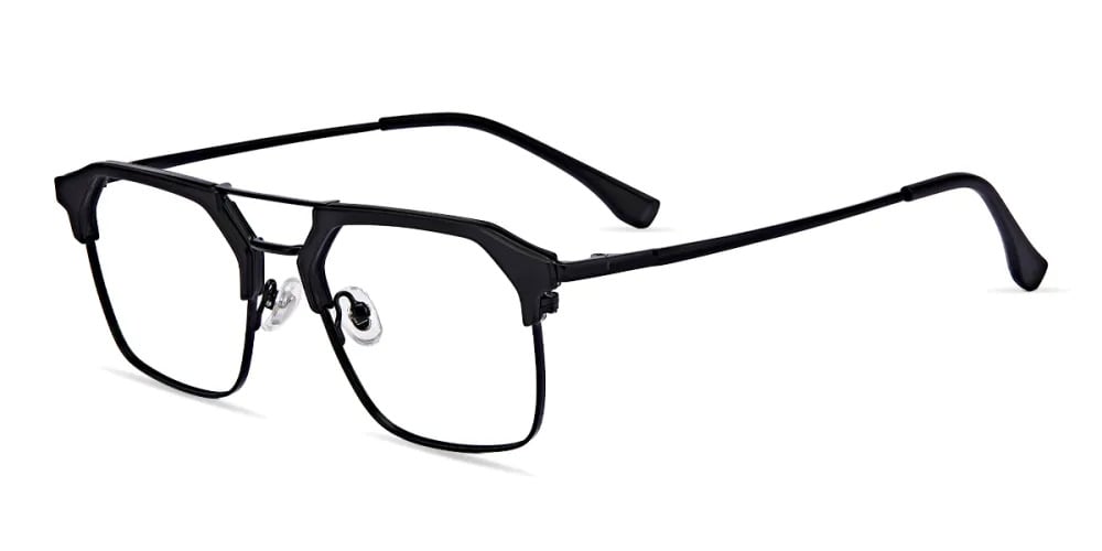 Aviator Matte Black Eyeglasses