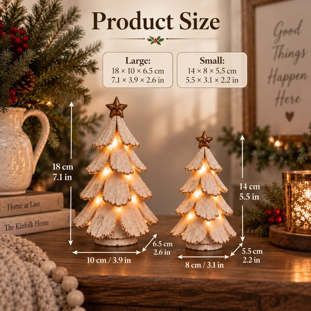 🎄 Vintage Lighted Christmas Tree Figurine | Remote-Controlled Glow