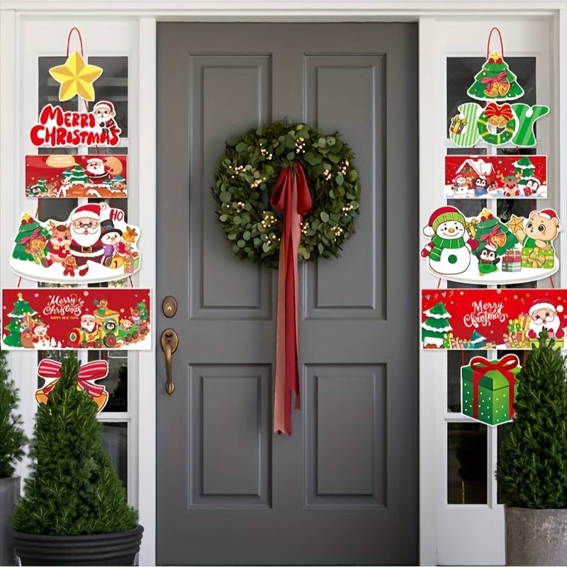 🔥Santa Claus and Snowman Themed Holiday Party Decorations🎅 Christmas Door Curtain Decorations