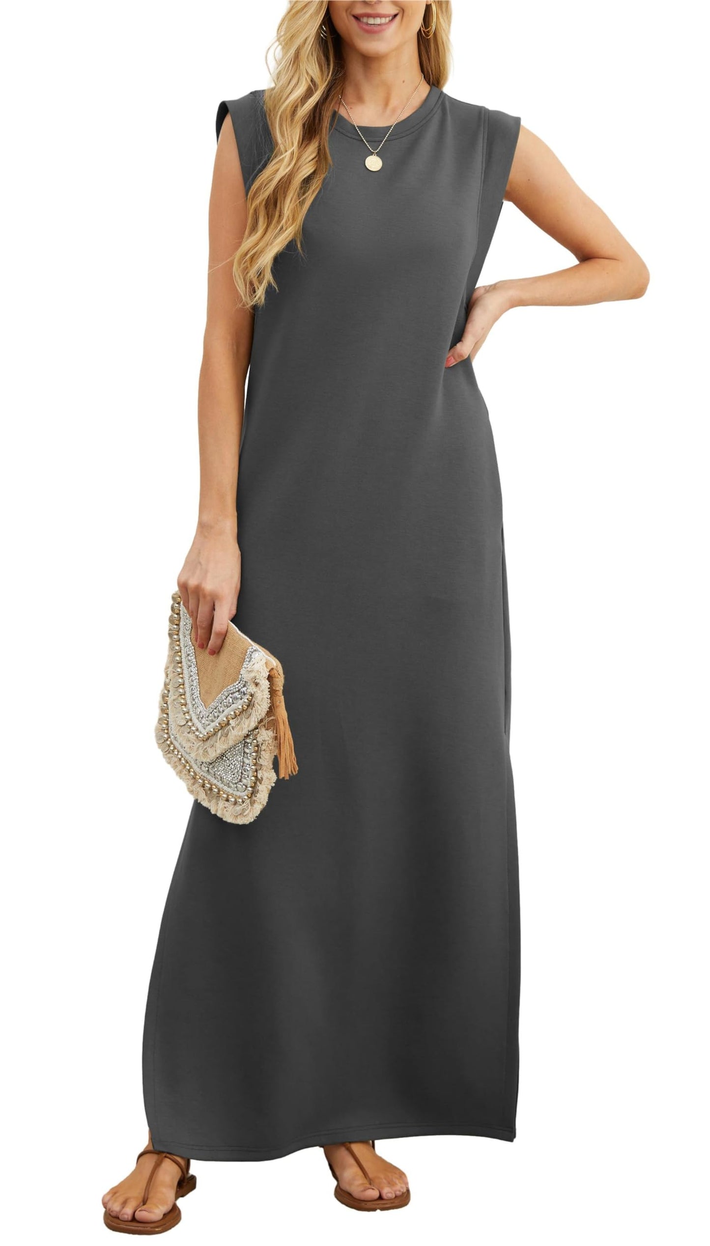 💕This week's sale 49% off💕 - women's casual loose split wrinkle free maxi dress