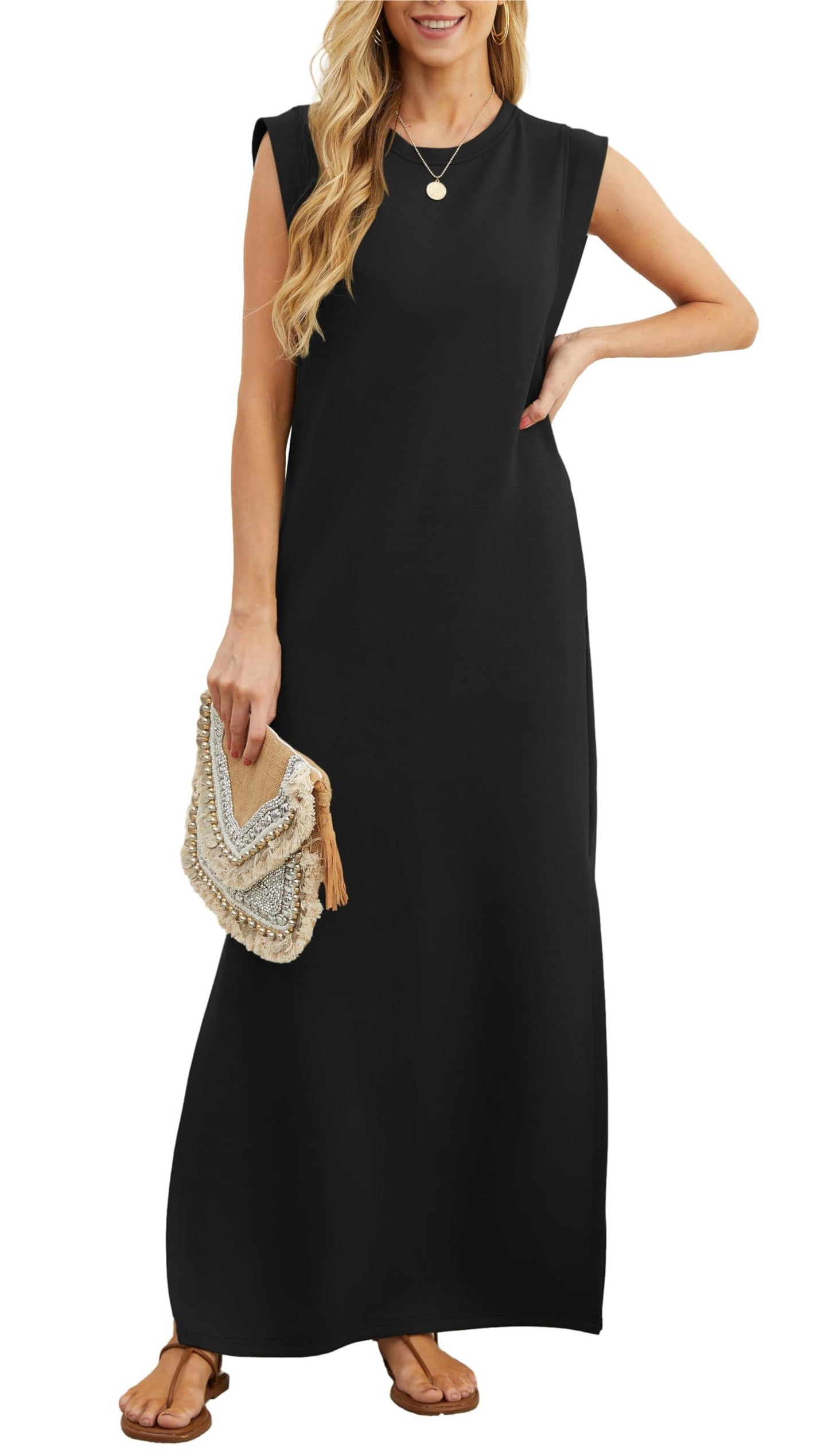 💕This week's sale 49% off💕 - women's casual loose split wrinkle free maxi dress