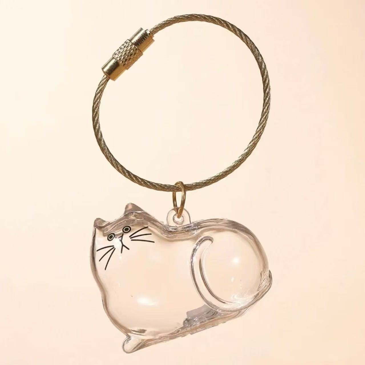 [Buy More Save More]10Pcs Cat Fur Collection Capsule, Cat Fur Memory Charm, Which Can Be Used as a Keychain