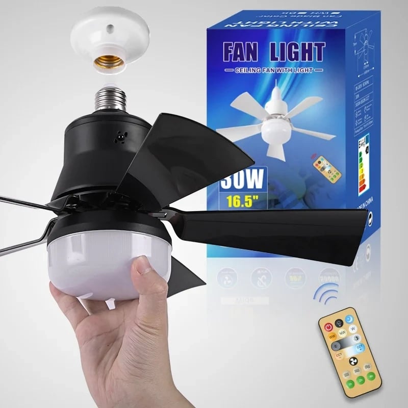 🔥Summer Sale 49% OFF🔥 Bright Cool Ceiling Socket Fan & Light with Remote Control