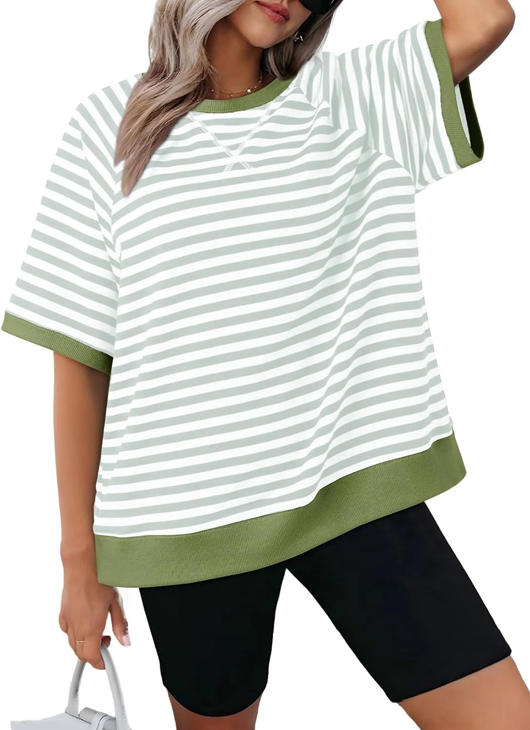 Women's Oversized Striped T Shirts product image 5