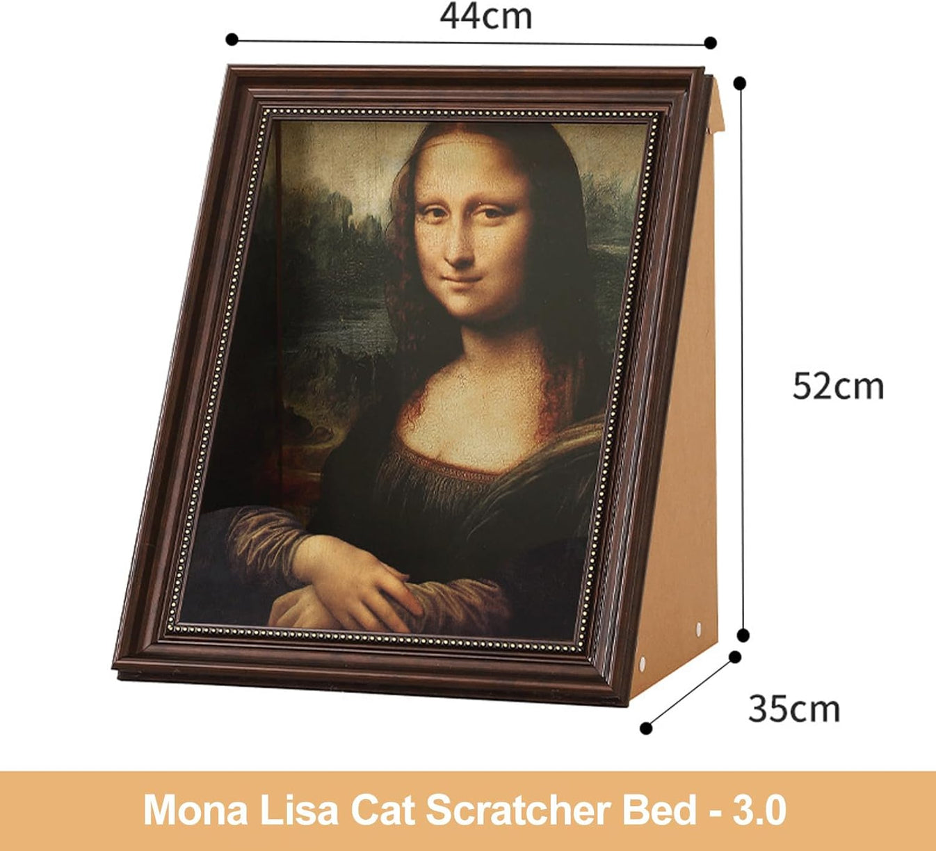 3D Mona Lisa Cat Scratcher with Removable Frame