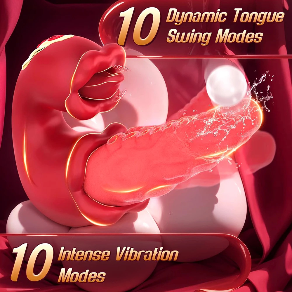 2026 Upgraded 3-in-1 Rose Toy – Automatic Thrusting G-Spot Vibrator & Air-Pulse Clit Sucker, Waterproof Liquid Silicone with Smart Heating🗽