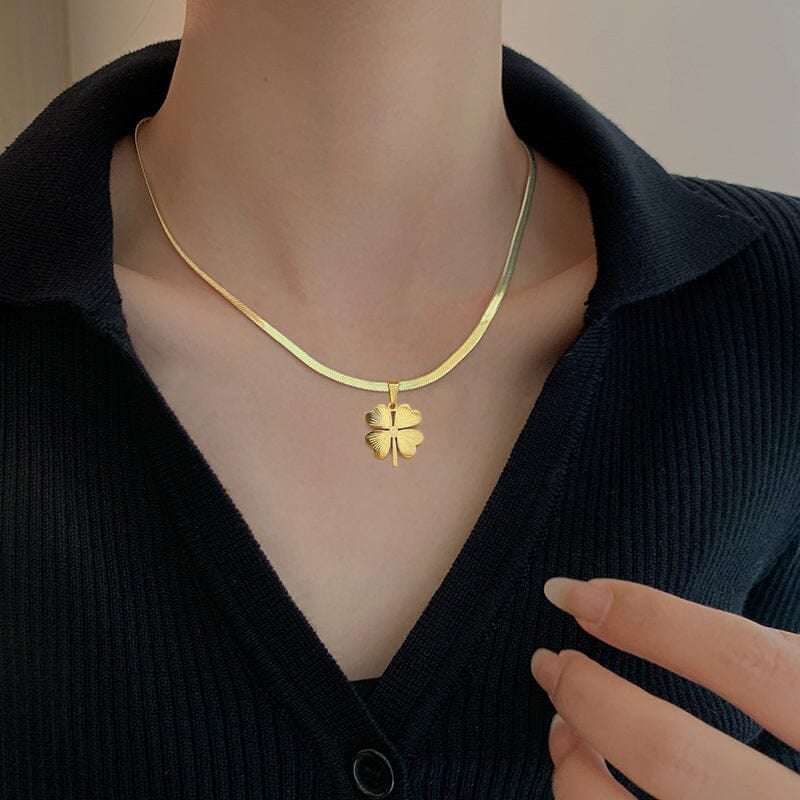 Gold Plated Lucky Clover Necklace mysite