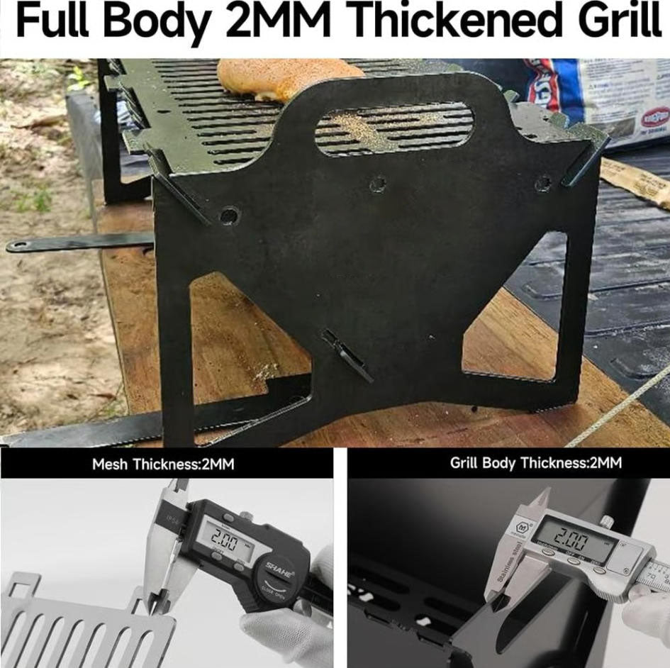 🍖A must-have for parties🥓foldable stainless steel bbq grill
