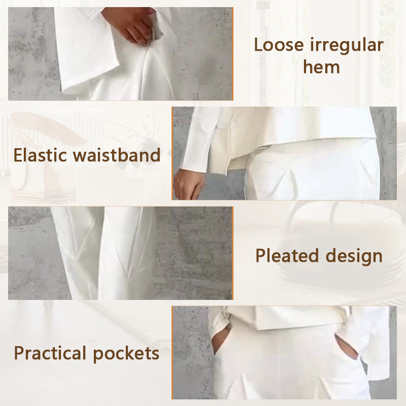 Round-Neck Long-Sleeved Top ＆ Pants 2-Piece Set product image 4