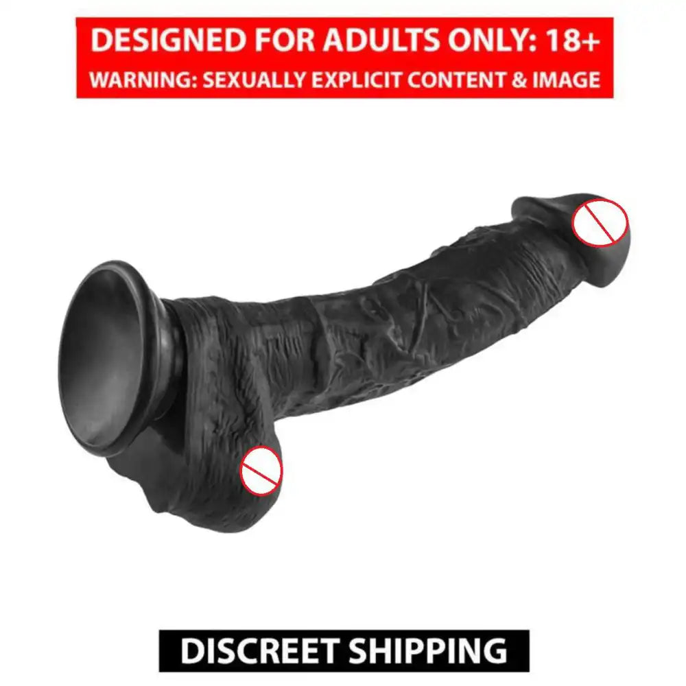 9 Inch Premium Silicone Suction Base Massager – Black Personal Wellness Device