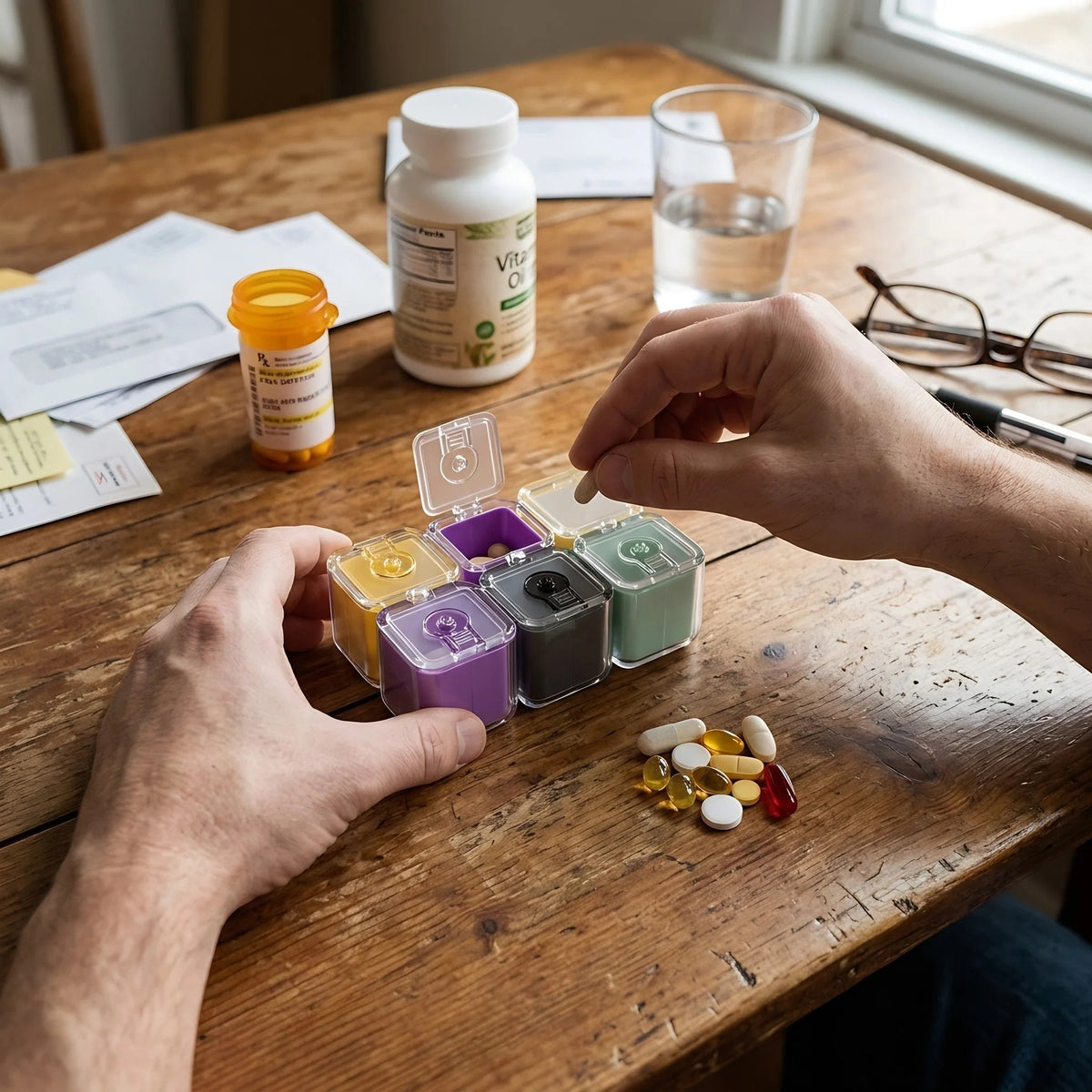 🔥LAST DAY 50% OFF - 🧩8-Compartment Magic Cube Pill Organizer