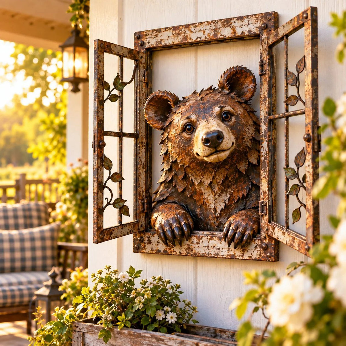 🪟 Rustic Peek-A-Boo Animal Window - Handcrafted Iron Wall Art That Brings a Little Woodland Charm Home 🌿