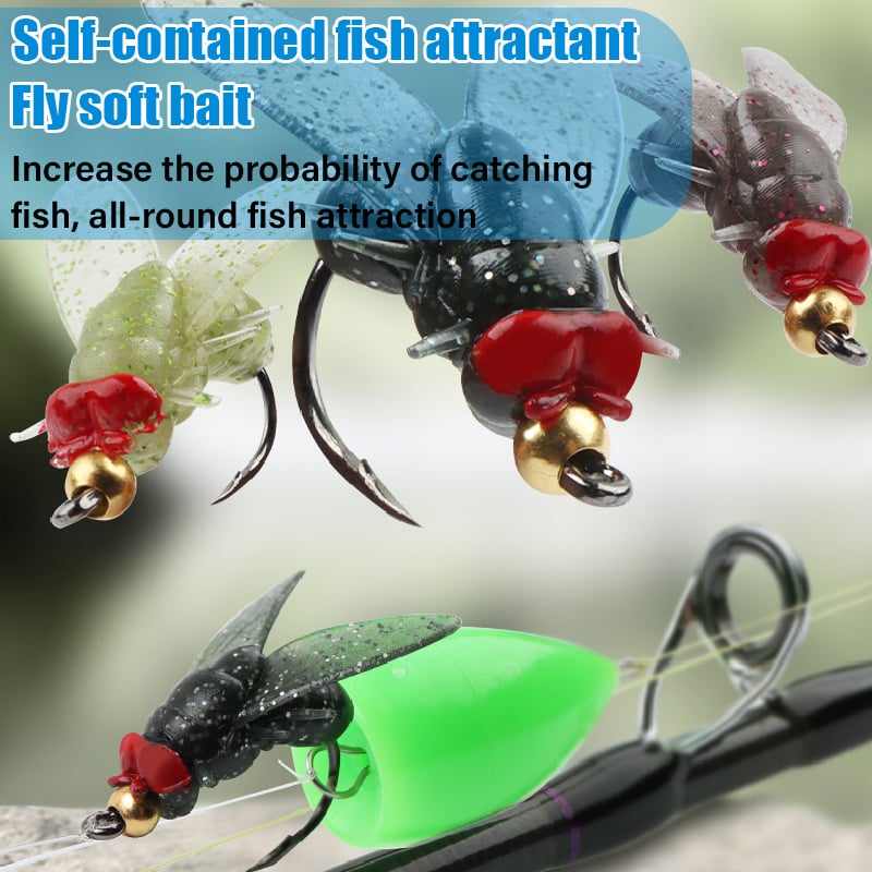 🔥Hot sale during fishing season🔥 - Simulated Flies Fishing Attractor Bait Hook