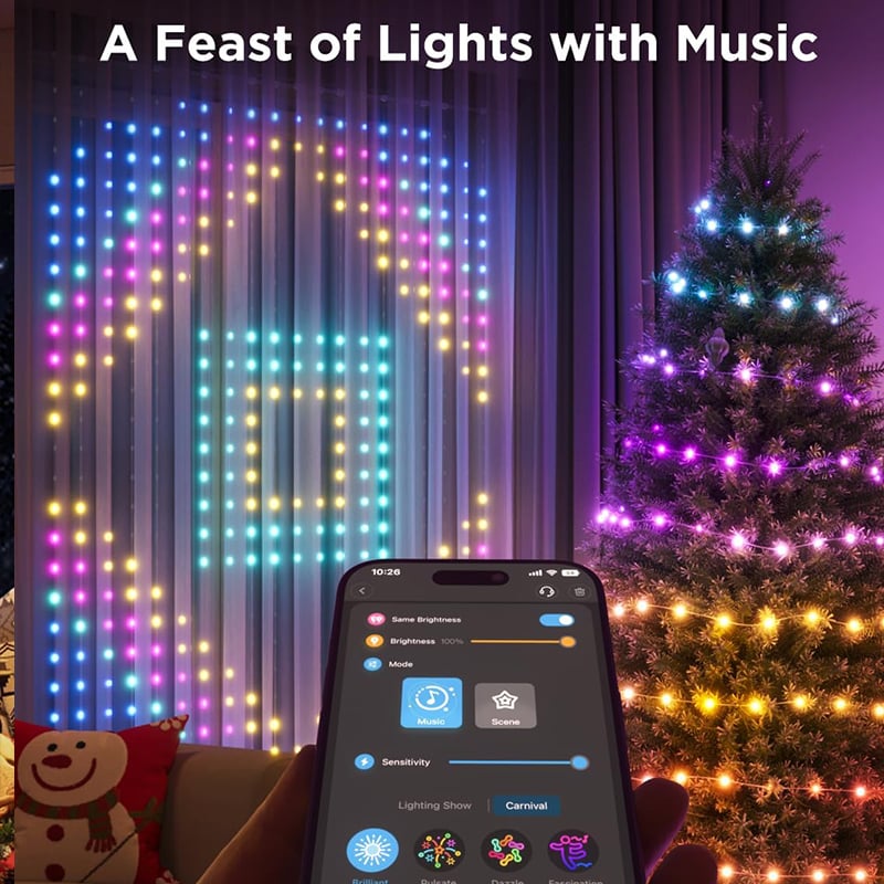 Color Waves LED Curtain Sync Lights