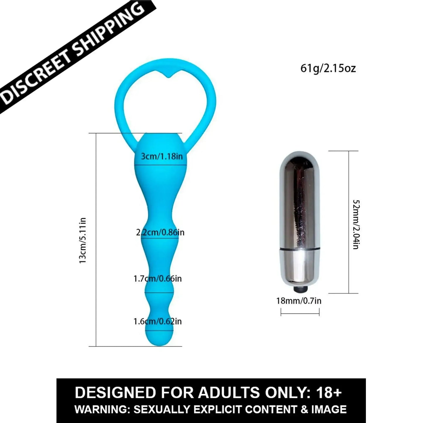 Vibrating Long Beads Massager – Silicone Wellness Accessory with Bullet Vibrator