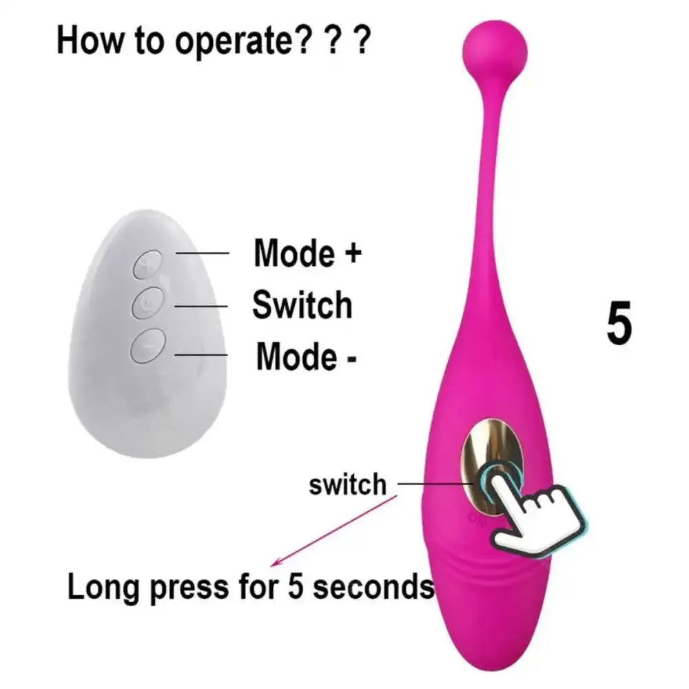 Fish Shape USB Rechargeable Vibrating Egg Massager – Wireless Remote Personal Wellness Device