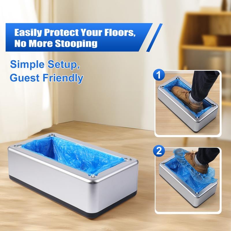 ✨Innovative and Effortless Design✨-Shoe Covers Dispenser with 100pcs Shoe Cover