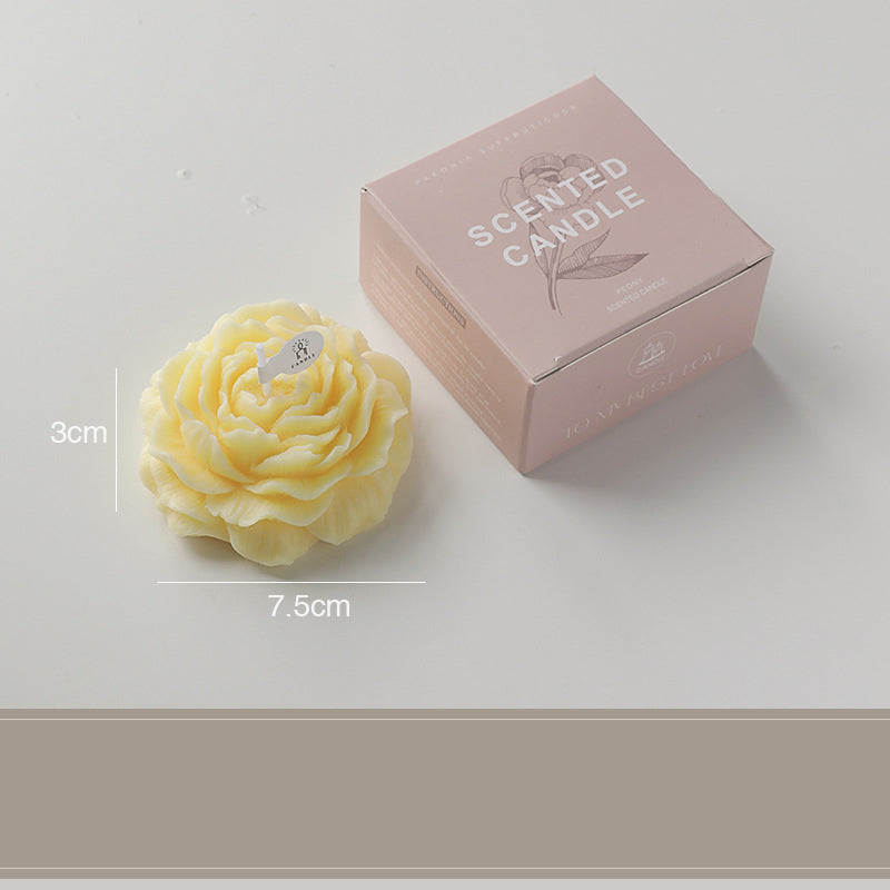 Souvenir candles, peony flower shaped gift ornaments, Valentine's Day, birthday flower scented candles