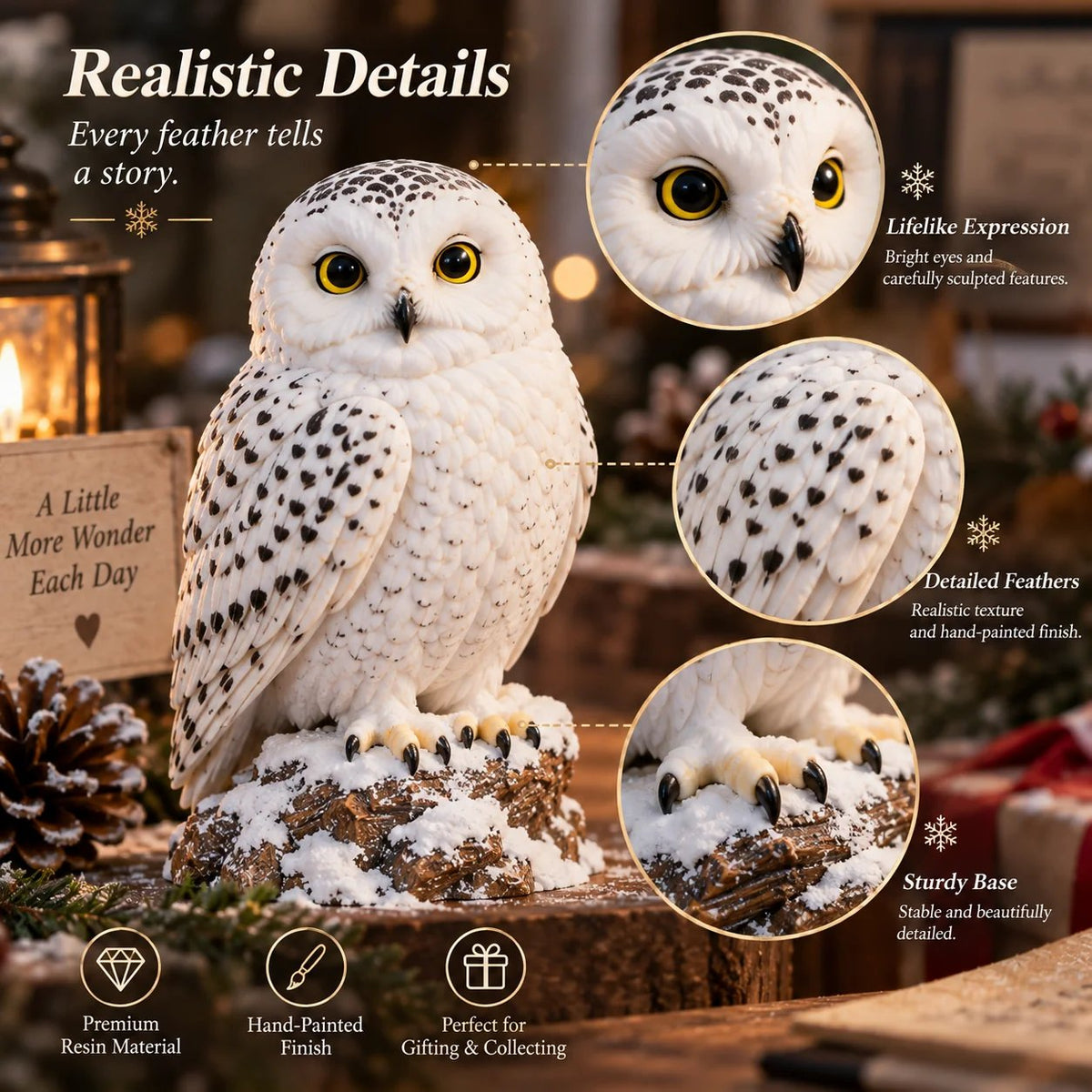 24 Days of Snowy Owls – Christmas Advent Calendar with 24 Unique Collectible Owl Figurines