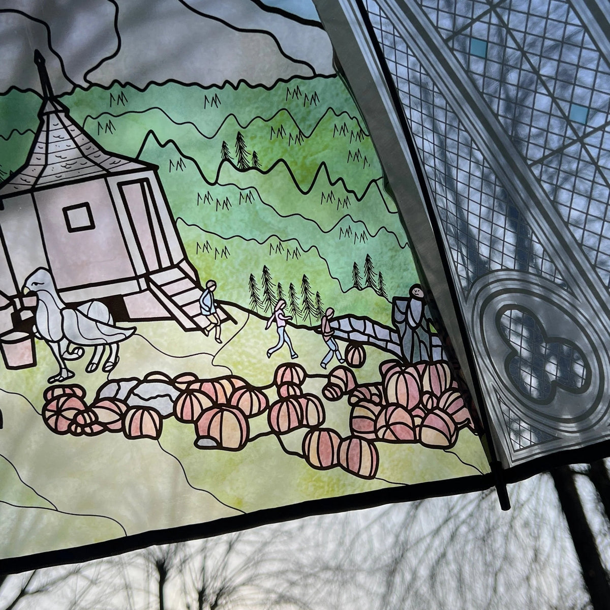 ☂️ Wizard-Inspired Stained-Glass Canopy Umbrella