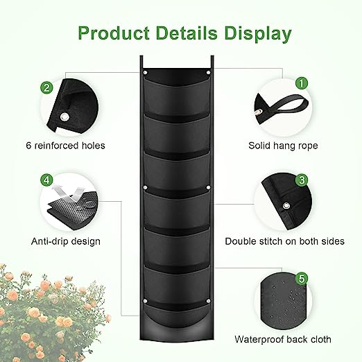 (🔥Last Day Promotion-SAVE 50% OFF)🌷7 Pockets Hanging Vertical Planter-BUY 3 GET FREE SHIPPING