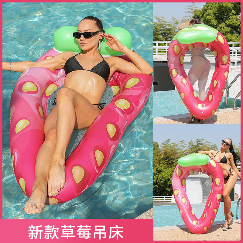 Inflatable Water Lounger with Armrests and Mesh - Order now and get a free pump!