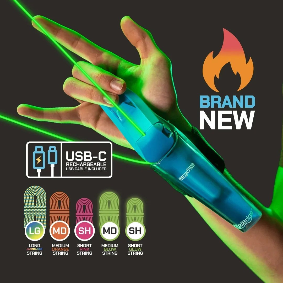 ⚡ Rechargeable Wrist String Launcher | UV & Glow String Trick Toy