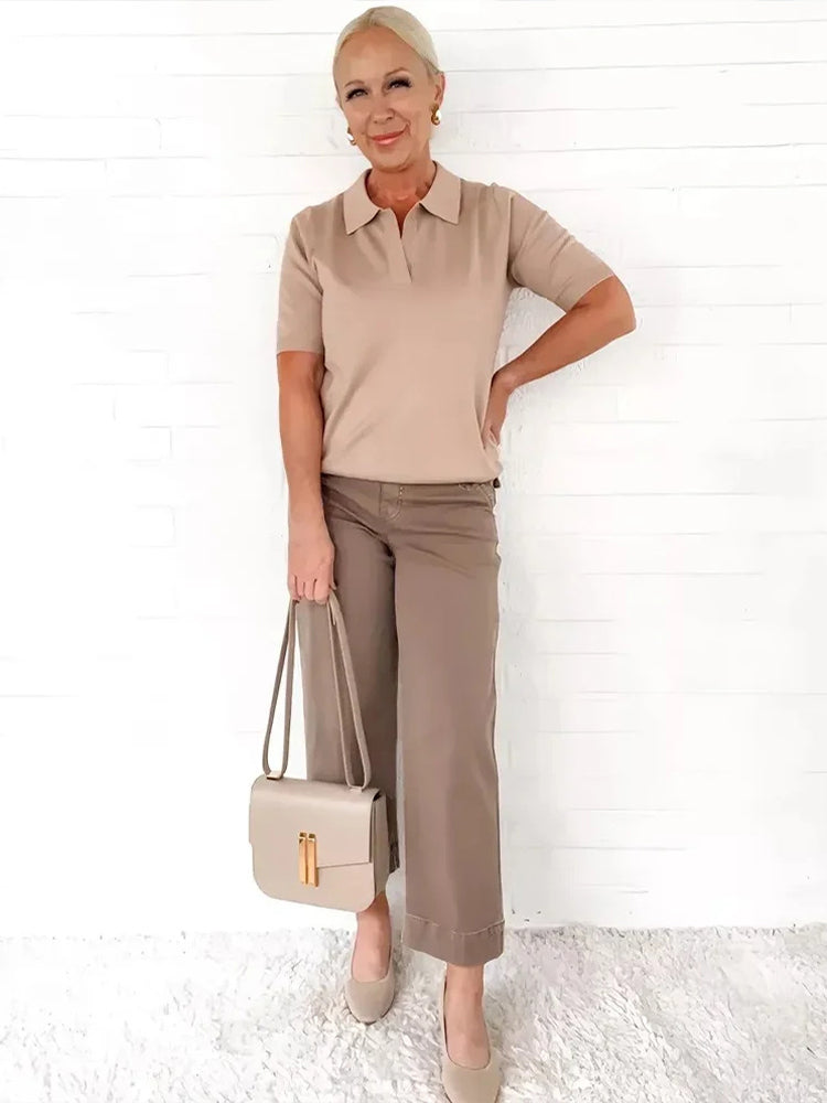 Tummy Control Twill Cropped Wide Leg Pant(Buy 2 Free Shipping) mysite