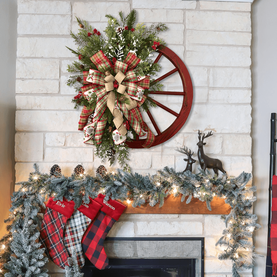 🎄Winter wreath - court wagon wheel