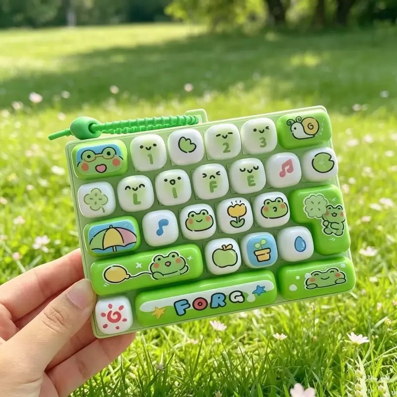 26-Key Mini Fidget Keyboard Keychain Portable Clicky Sensory Toy & Backpack Charm for Teens 14+ and Adults