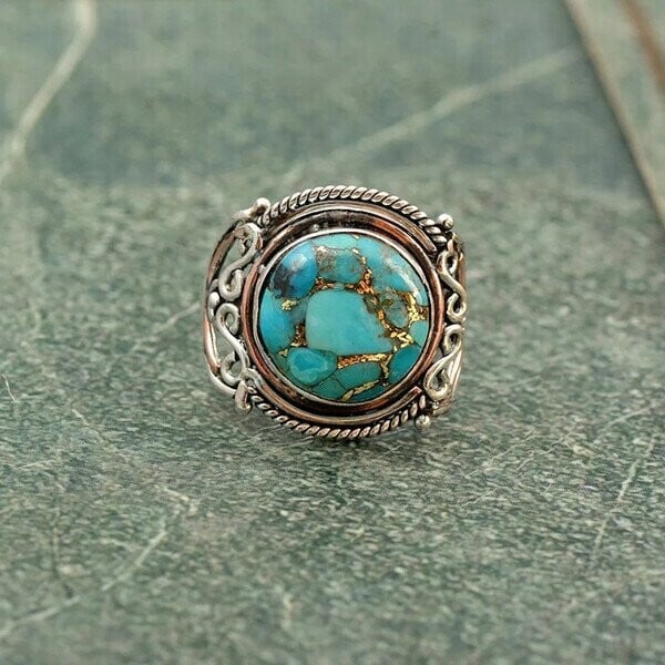 🔥🔥Boho Turquoise Silver Ring mysite