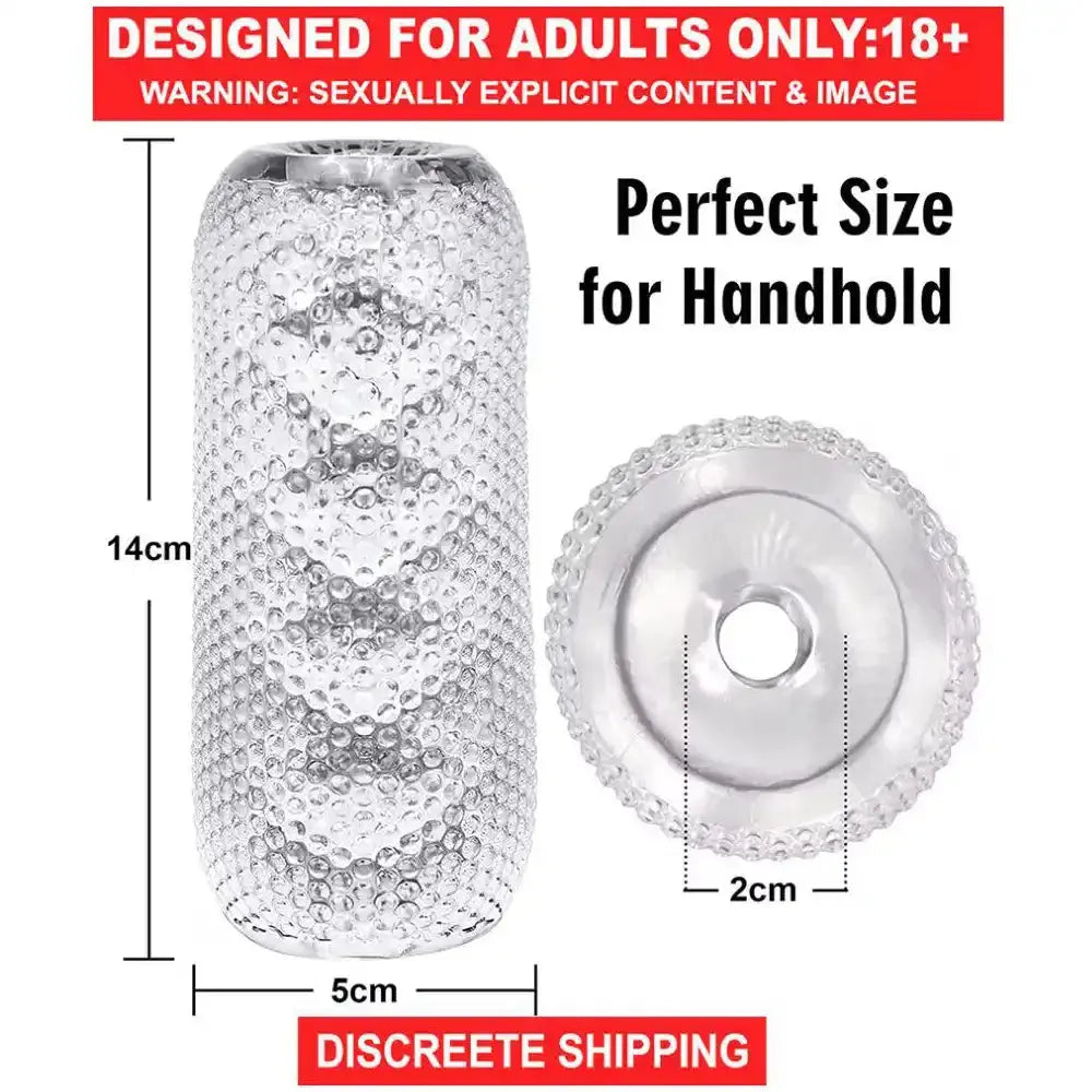 Transparent Textured Pocket Cup Massager for Men – Compact Personal Wellness Accessory