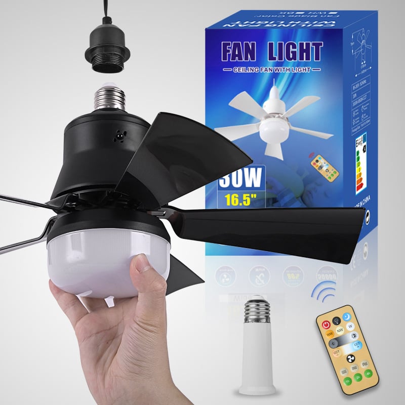 🔥Summer Sale 49% OFF🔥 Bright Cool Ceiling Socket Fan & Light with Remote Control