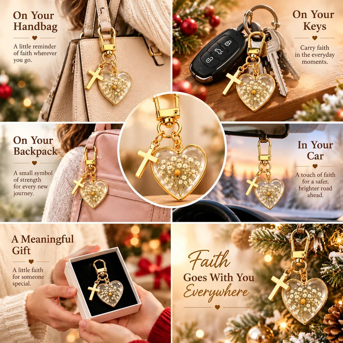 🔥 Last Day 50% OFF –✝️ Mustard Seed Faith Keychain — Keep Believing