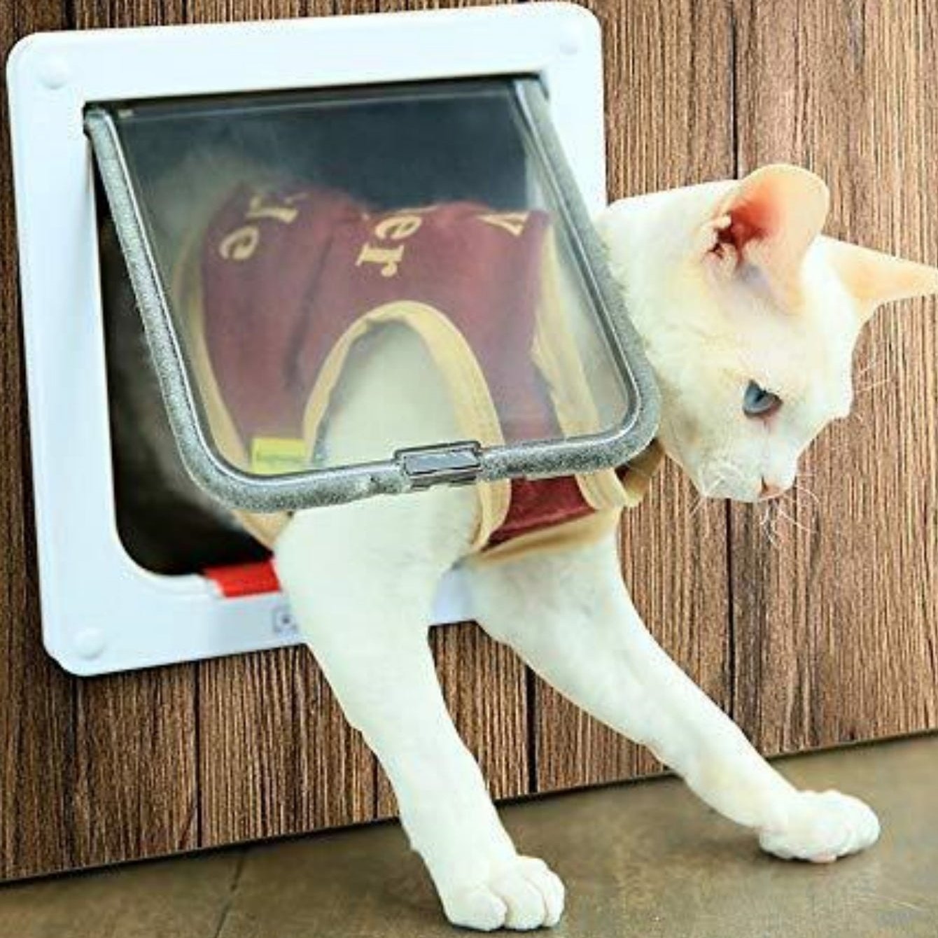 4 Way Security Lock Flap Door - Cat Flap Door for Interior Exterior Door