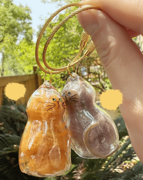 [Buy More Save More]10Pcs Cat Fur Collection Capsule, Cat Fur Memory Charm, Which Can Be Used as a Keychain
