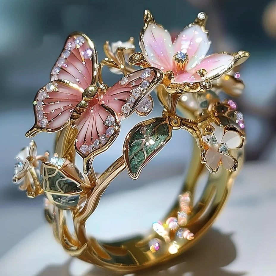 🔥Size Can Be Changed At Will 🌸Butterfly Flower Ring🌸