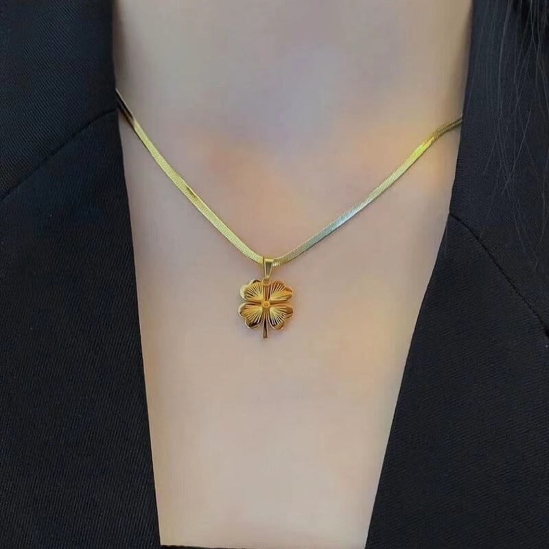 Gold Plated Lucky Clover Necklace mysite