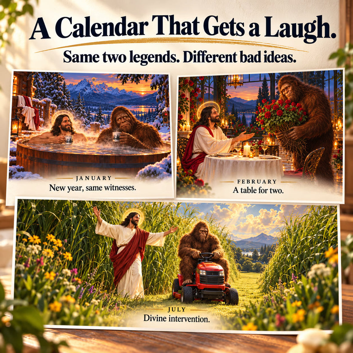 📅Funny Jesus and Bigfoot Calendar 2027