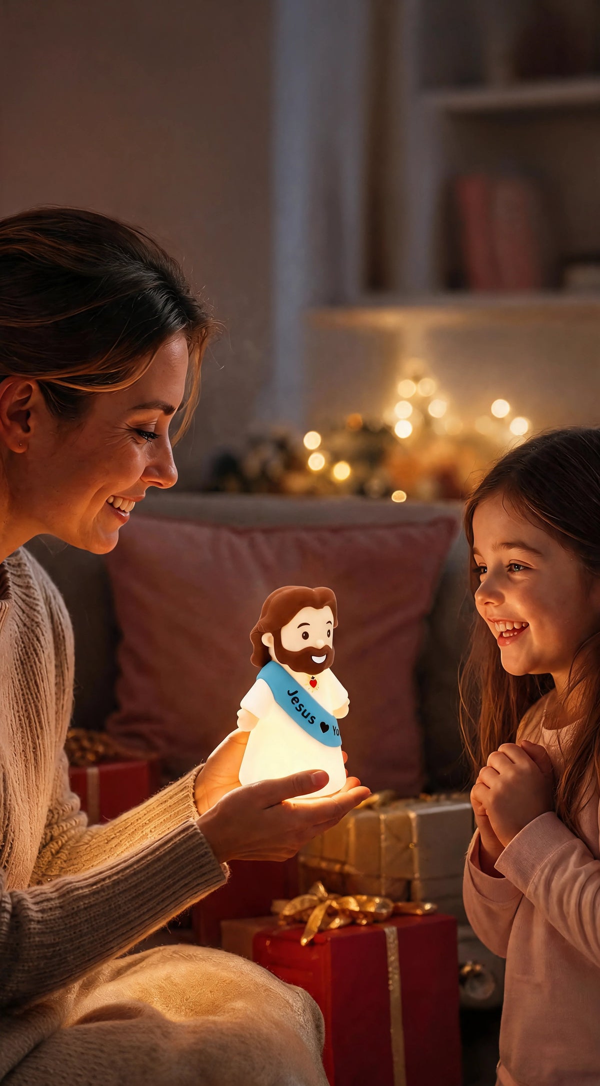 ❤️ Jesus Loves You Night Light – Cute Glowing Jesus Lamp | Christian Bedside Decor & Meaningful Faith Gift ✝️