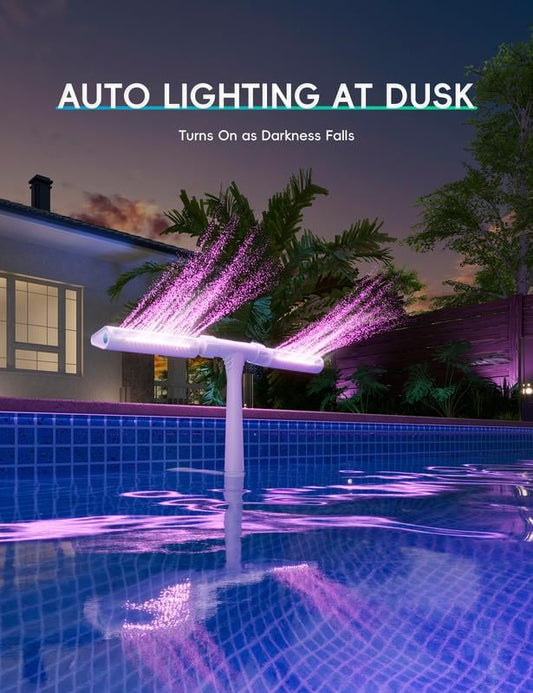 Solar Pool Fountain with Lights Dual Arc Above/Inground Pool Fountain Lights with... product image 2