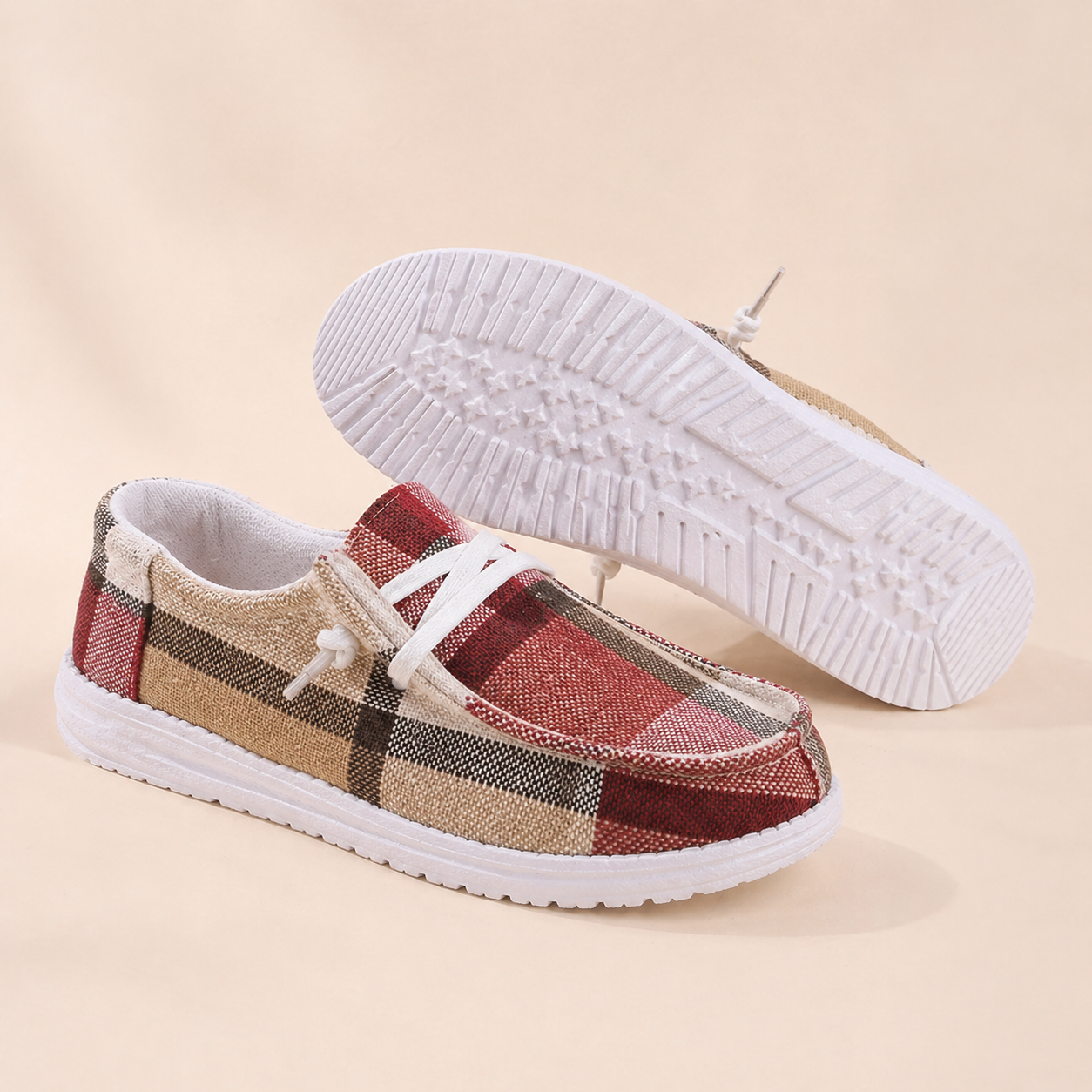 Round-toe lace-up casual shoes