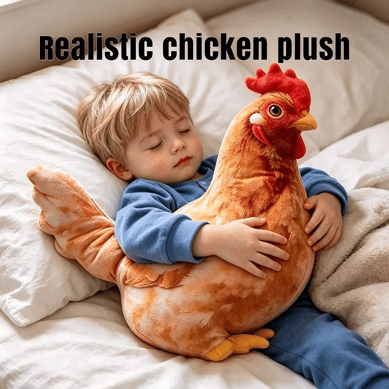 🐔 Chicken-Shaped Plush Pillow – Cute Realistic Hen Stuffed Animal & Cozy Home Decor Cushion ✨