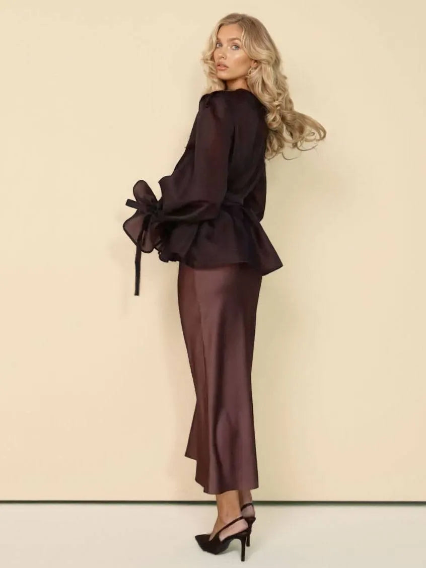 Tulle Shirt Sling Dress And Belt Set