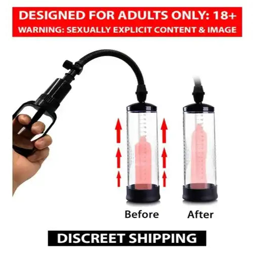 Men's Manual Vacuum Pump System – Adjustable Personal Wellness Pump with Measurement Cylinder
