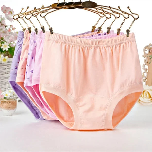 🔥 New High-Waist Ladies Cotton Panties Plus Sizes